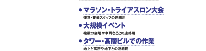 IP500H マラソン、トライアスロン大会、大規模イベント、タワー、高層ビルでの作業等に